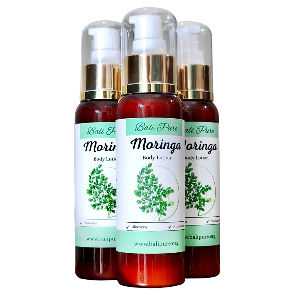 Three bottles of Bali Pure Moringa Body Lotion