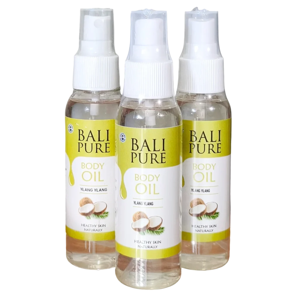 Three spray bottles of Bali Pure Ylang-Ylang Body Oil 100ml spray bottles
