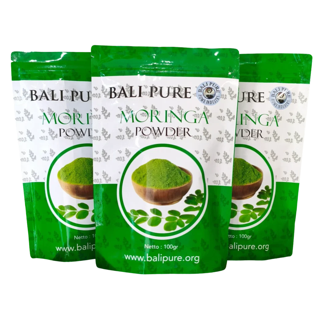 Three 100g packs of Bali Pure Moringa Powder